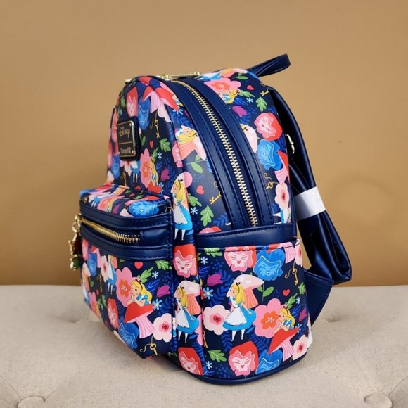 Loungefly Disney Alice In Wonderland Golden Afternoon Wild Flower Backpack NEW - Picture 9 of 13